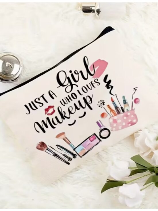 Handbags - Just a Girl Who Loves Makeup cosmetic pouch